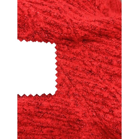 APT.9 Small Womens Sweater Red Sparkle Textured Pullover Holiday Knit Crewneck - Picture 6 of 10